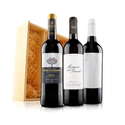 Image of Virgin Wines Classic Rioja Red Wine Trio in Wooden Gift Box 3 Bottles (75cl)