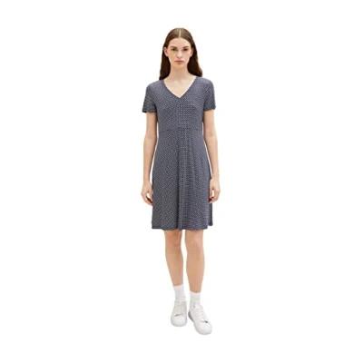 Image of TOM TAILOR Ladie&#039;s 1035234 Dress, 32108 Navy Geometrical Design, 32