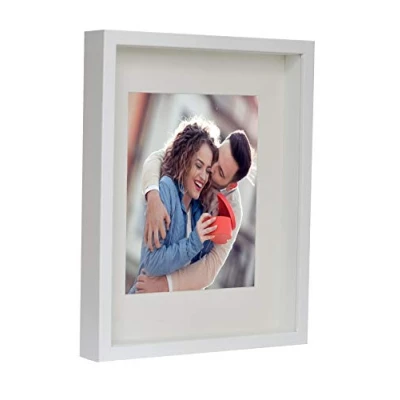 Image of BD ART Shadow Box 3D 11x14 Inch, Display Photo Frames, White Frame with Wall and Tabletop for 8x10 inch Photo, Crafts, Photos, Souvenir, Baby Items, dried Flowers, Medals