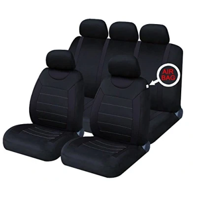 Image of Xtremeauto® Classic Car Seat Covers Set Front &amp; Rear complete with headrest (Black)