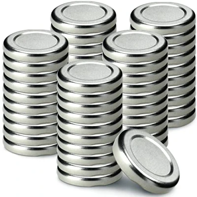 Image of KADAX Jar Lids Ø 43 mm, Sealing Solutions for Small Bottles and Mini Jars, Metal Tops with Four Threads Preserving Jam Honey (Silver Lids, Set of 50)