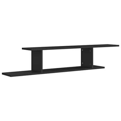 Image of vidaXL Wall Mounted TV Shelf Home Living Room Furniture Set Ledges Hanging Floating Display Cabinet Rack Chipboard Black