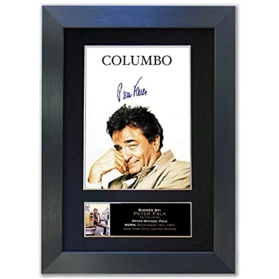 Image of COLUMBO Peter Falk Signed Reproduction Autograph Mounted Photo Print A4#312