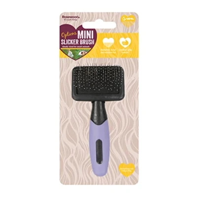 Image of Rosewood OPTIONS SA MINI GENTLE SLICKER,Purple/Black,2.01 x 5.59 11.99 cm; 31.75 Grams