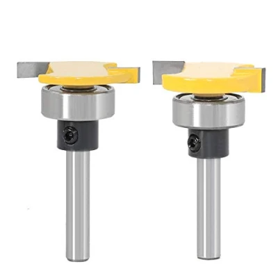 Image of WSOOX Biscuit Router Bit Set, 6mm Shank, Industrial Grade, Micro Grain Carbide, for Wood Grooving, Plywood, Tenon, 2PCS