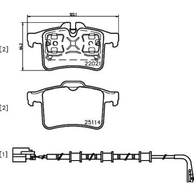 Image of C2P25493 Brake pad set BREMBO P 36 034 incl. wear warning contact without accessories JAGUAR: XK Convertible, Coupe