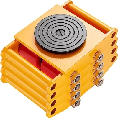 Image of VEVOR 4PCS Machinery Skate Dolly, 17637LBS/8T Industrial Mover, Heavy Duty Carbon Steel Moving with 4 PU Wheels and 360 Rotation Non Slip Cap for Warehouse Workshop Factory