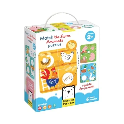 Image of Banana Panda Puzzle find the same farm animals 2+