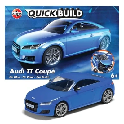 Image of Airfix QUICKBUILD Model Car Kit J6054 Audi TT Coupe Blue Building Kits for Kids 6+, Construction Toys Boys &amp; Girls, No Glue Making Gift Ideas Christmas