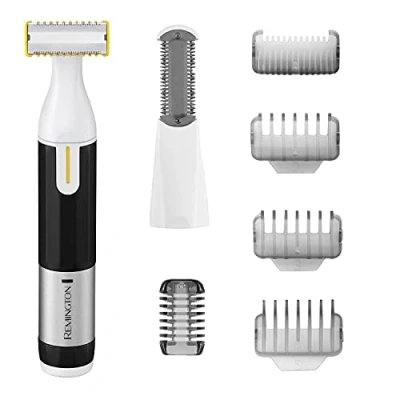 Image of Remington Omniblade Hybrid Face and Body Stubble Trimmer Waterproof Cordless Rechargable Shaver with 4X Combs Comb Attachment HG3000