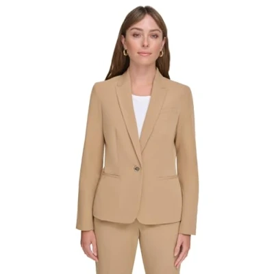 Image of Tommy Hilfiger Women&#039;s One Button Blazer Business Jacket with Flattering Fit and Single Button, Tigers Eye, 20