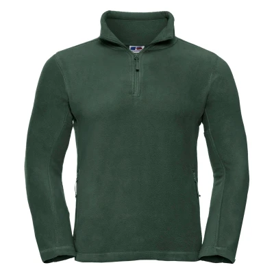 Image of Russell Athletic Mens 1/4 Zip Outdoor Fleece Top (Bottle Green) Size X Large