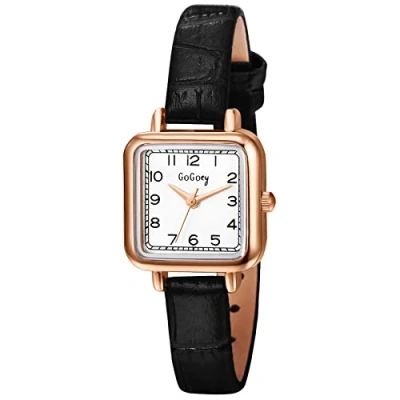 Image of Avaner Women&#039;s Square Watch, Leather Strap Quartz Wristwatch, Ladies Dress Wrist Elegant Slim Watch for Girls Women