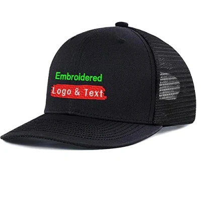 Image of PrimeDealsDay Custom Logo Embroidered 112 Trucker Hats for Men Adjustable Snapback Mesh Cap Great Outdoors Baseball Black