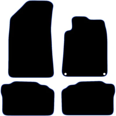 Image of Carsio Carpet Car Mats For Peugeot 508 2011 2019 Tailored Fit Floor Mat Set Complete Accessory Black Custom Fitted All Weather, Anti Slip Backing &amp; Blue Trim