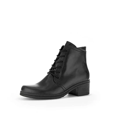 Image of Gabor Women Ankle Boots, Ladies Lace up Boot,Removable Insole,Winter Boot,Half Boots,lace Bootie,Black (Schwarz) / 27,37.5 EU 4.5 UK