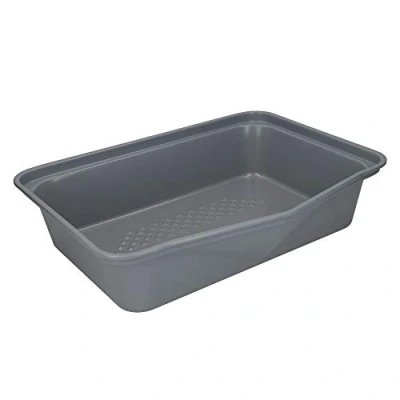 Image of MasterClass Smart Ceramic Large Roasting Tin with Robust Non Stick Coating, Carbon Steel, 41.5 x 31.5cm Stackable Deep Roaster Tray,Grey
