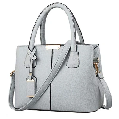 Image of FiveloveTwo Women Classy Satchel Handbag Tote Purse Handle Bag Shoulder Grey(Size: 3)