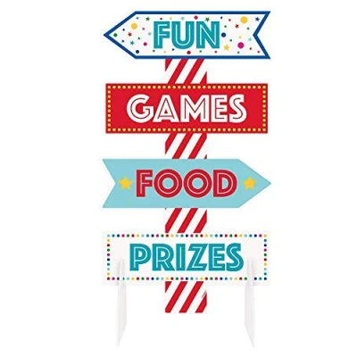 Image of Multicolor Circus Carnival Sign Table Centerpiece (45cm) 1 Piece Decoration for Parties &amp; Events