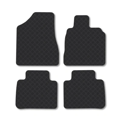 Image of Rubber Car Mats Compatible with Nissan Murano (2003 2008) Tailored Fit Floor Set Accessory Custom Anti Slip Backing Heavy Duty Waterproof Easy Clean Durable All Weather Full Coverage