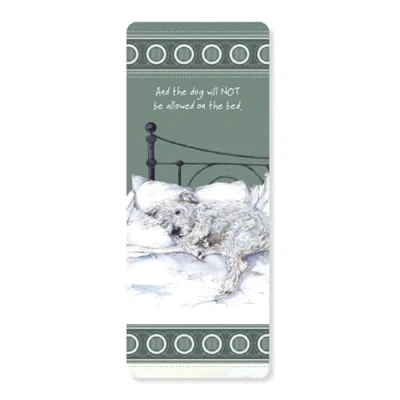 Image of The Little Dog Laughed Bookmark &#039;Not Allowed on Bed&#039; Rough Coated Terrier Themed Reading Accessory