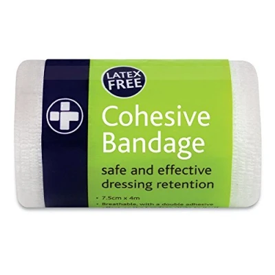 Image of Reliance Medical Cohesive Bandage Latex Free, Durable, and Strong for Effective Dressing Retention, 7.5 cm x 4 m, White, Pack of 10