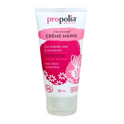 Image of PROPOLIA Organic Hand Cream Moisturizes, repairs, nourishes and protects Beeswax, Honey, Macadamia Calendula Made in France 75 ml
