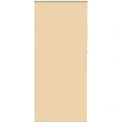 Image of vidaXL Roller Blind Blackout with 100% Light Reduction, Thermal Insulated Beige, Easy Installation, 100x230 cm, Includes Mouting Accessories