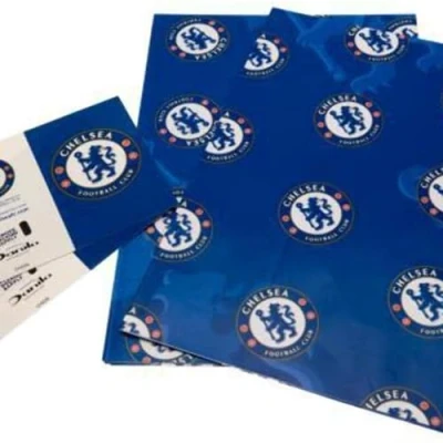 Image of Chelsea F.C. Wrapping Paper, Multi, Each sheet is approximately 69.5cm x 50cm.