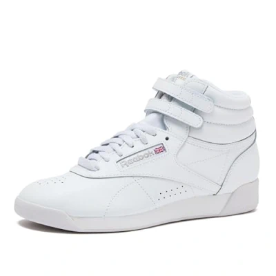 Image of Reebok Classic Freestyle HI Hightop Trainers trainers, Women&#039;s, Size: 3, Intenseense white/silver leather and imitation
