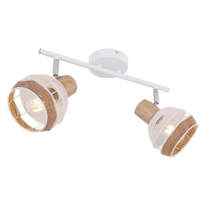 Image of Globo Widy ceiling light, hemp rope decoration, 2 bulb