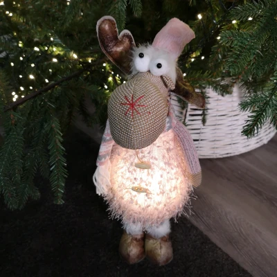 Image of 50cm Light Up Standing Christmas Moose Reindeer Decoration with Warm White LEDs