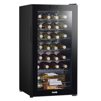Image of Baridi 28 Bottle Wine Fridge with Digital Touchscreen Controls &amp; LED Light, Black