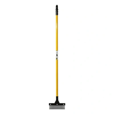 Image of JCB Professional 200mm / 8&quot; Spring Steel Floor Scraper Long Handle, Tubular Steel, Heavy Duty Metal Scraper, Soft Grip Handle Home Improvement Lifetime Warranty