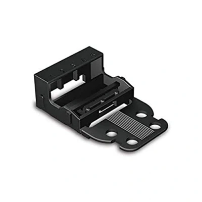 Image of WAGO Mounting carrier; for 5 conductor terminal blocks; 221 Series 4 mm²; screw mounting; black, 505/000 004 (10 pcs)