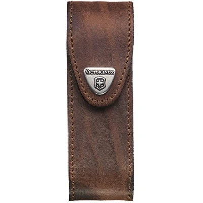 Image of Victorinox Leather Belt Pouch with Hook and Loop Fastener, 12.7 cm Length x 3.7 Height, Brown