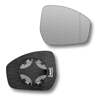 Image of Less4spares Replacement Wing Mirror Glass Right Compatible with Land Rover Range Evoque 2019 2022 CLIP ON Driver Off side Heated Blind Spot