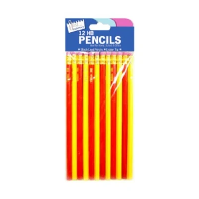 Image of Just Stationery 5019/96 HB Pencil with Eraser, Pack of 12