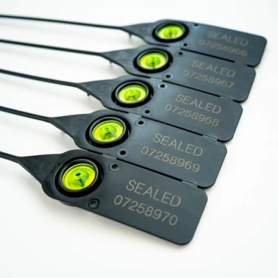 Image of Black 380mm Plastic Security Seals. High Strength Numbered Tags Pull Ties Anti Tamper (100)