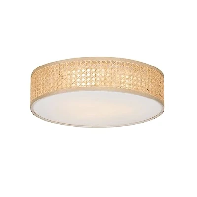 Image of Qazqa Oriental Ceiling Lamp I Flush Light Rattan 40 cm 3 Tromma Suitable for LED E27 1 Living Room Kitchen Bed