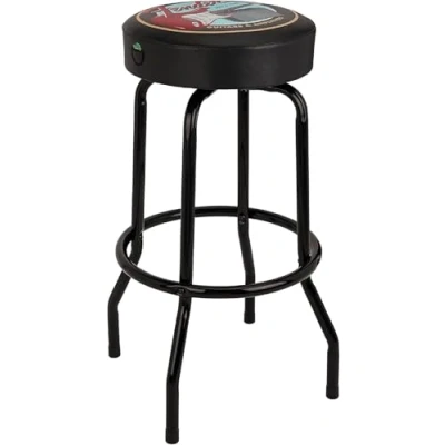 Image of Fender Barstool, Perfect for Guitar Players and Fans, Guitars &amp; Amps Pick Pouch Logo Foam Padded, 30&quot;, Black