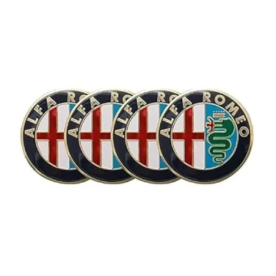 Image of 4Pcs Car Hub Centre Caps for Alfa Romeo 50mm Wheel Covers Tire Logos Badge Emblem Tyres Rims Styling Decoration Accessories