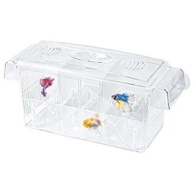 Image of Bezavea Fish Breeding Box with Suction Cups, Isolation Box, for Tank, Fry Hatchery Aquarium Transparent Tank Tropical Fish, Guppy and Floating