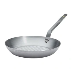 Image of De Buyer 5613.32 Mineral B Element Round Grill Frying Pan, 32 cm Diameter
