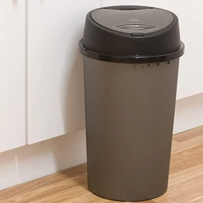 Image of Tontarelli 50L Touch Top Bin Grey/Platinum