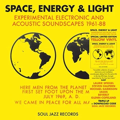 Image of Various Ambient &amp; Electronica Space, Energy Light: Experimental Electronic And Acoustic Soundscapes 1961 88 Yellow vinyl 2023 UK 3 LP set SJRLP392C