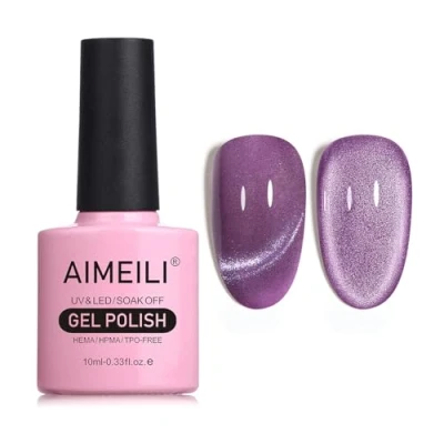 Image of AIMEILI Magnetic Gel Nail Polish Cat Magnet Eye Polish, UV LED Soak Off Glitter Varnish Art Manicure Pedicure, Long Lasting &amp; Easy to Apply 10ml 737