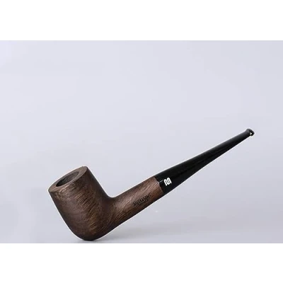 Image of BPILOT Ebony Wood Straight Tobacco Pipe, 9mm Filter, Handmade, Natural Texture, Exquisite Workmanship