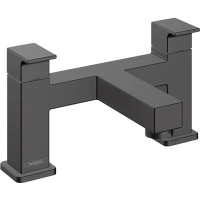 Image of hansgrohe Vernis Shape 2 hole rim mounted bath mixer, matt black, 71452670