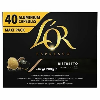 Image of L&#039;OR Espresso Ristretto Coffee Pods x40 Intensity 11 (Pack of 1, Total 40 Capsules)